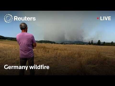 Wildfire closes up on a residential area in Germany