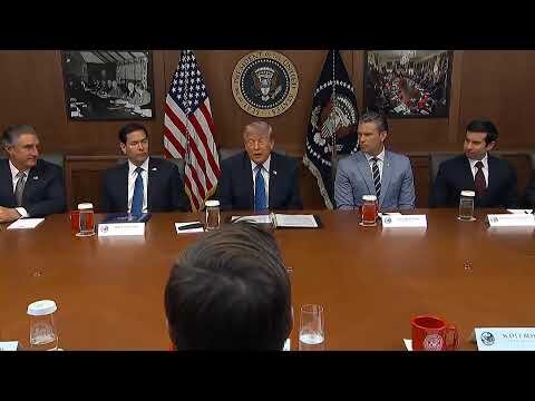 Trump attends a Cabinet meeting at Camp David