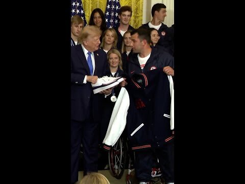 Trump receives Team USA gear from Olympians