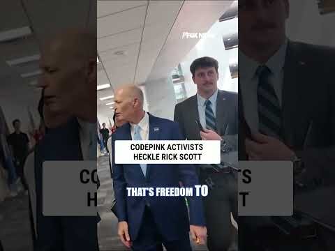 Far-left CODEPINK activists HECKLE Rick Scott #foxnews #news #us #fox