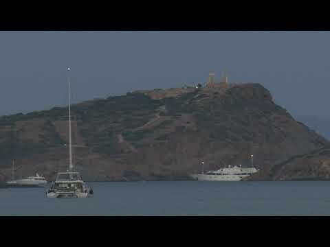 August sturgeon moon rises over Greece