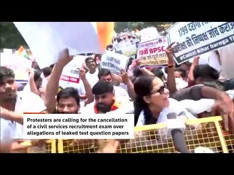 Indian police use water cannons on protesters over paper leaks