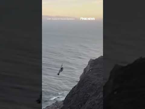 Helicopter crew rescues stranded hikers from cliff #shorts #foxnews #fox #news