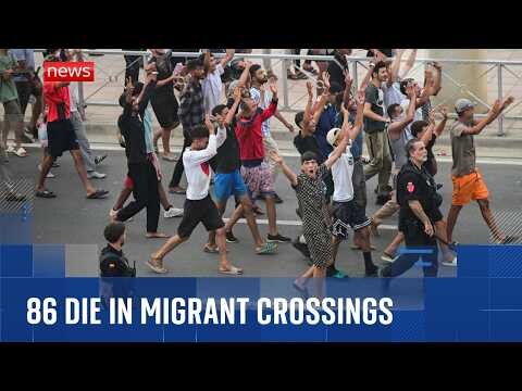 Ceuta residents applaud military soldiers as they escort migrants