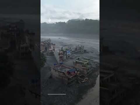 Aerial video shows devastation in flood-hit Nepal