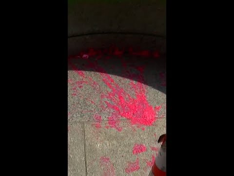 World War II Memorial vandalized with spray paint, bubbles