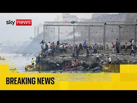 Watch live from Ceuta after thousands of migrants enter Spanish enclave from Morocco