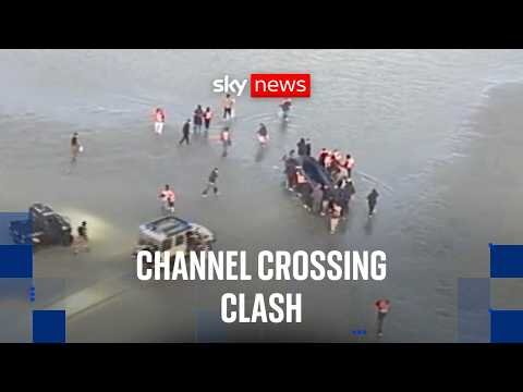 Migrants clash with French police during Channel crossing attempt