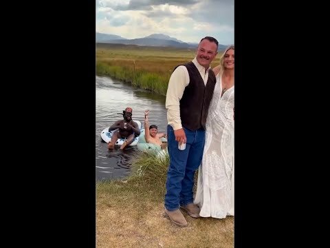 Shaboozey crashes a wedding while floating down a river