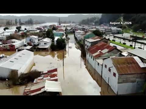 Flooding in southern Chile after rivers overflow