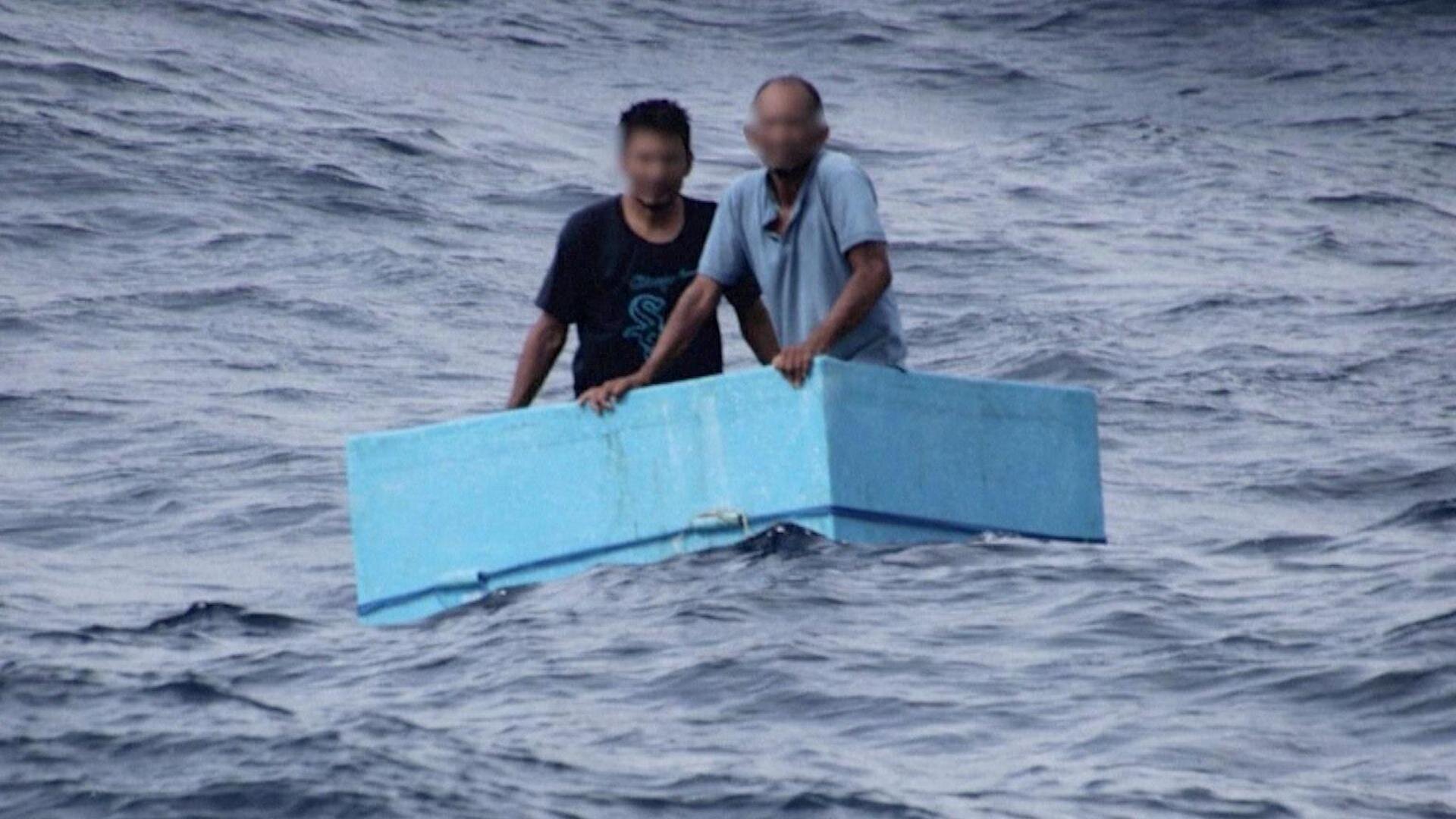 Fishermen rescued after five days adrift in cool box