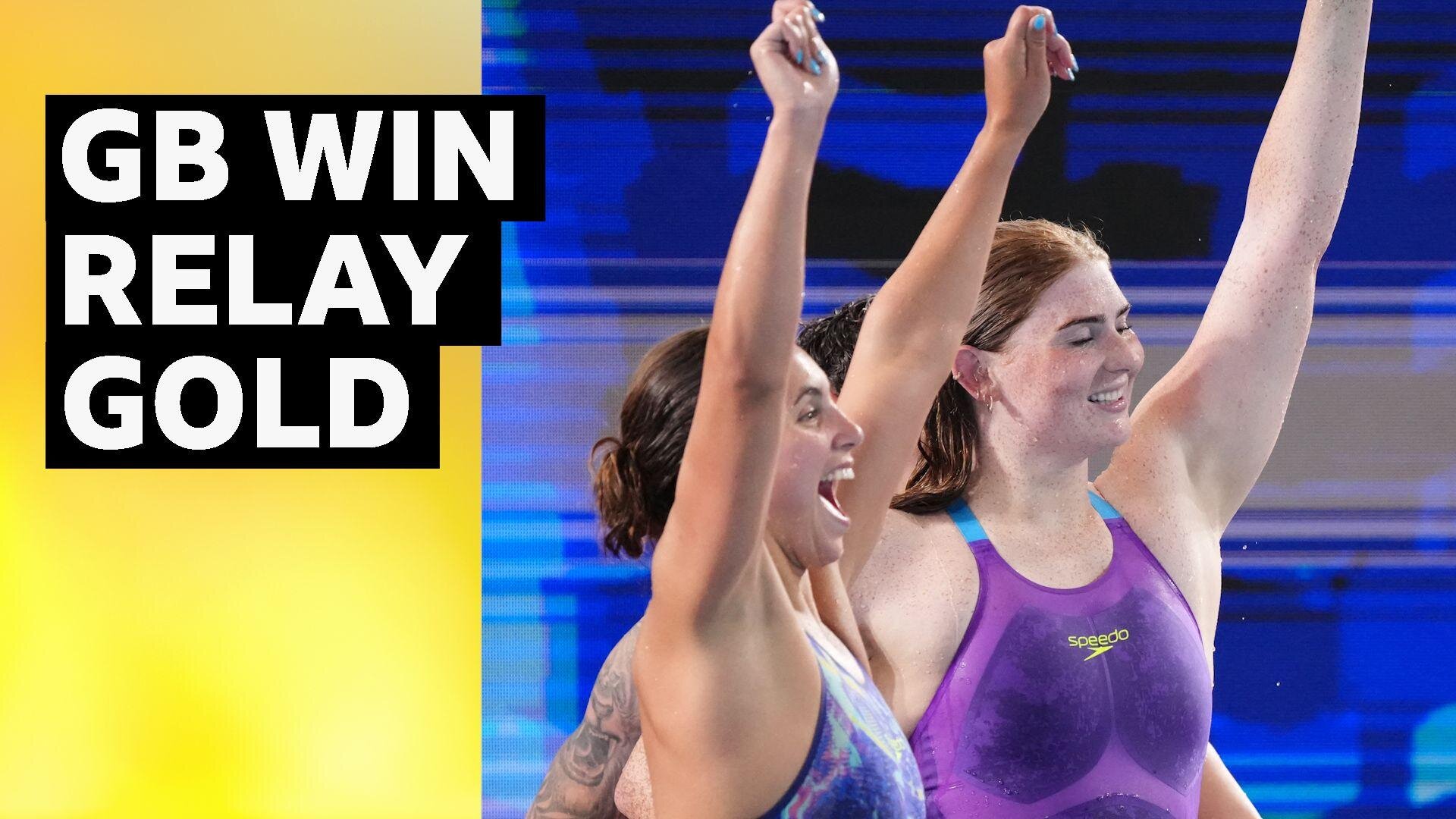 Great Britain win gold with mixed freestyle 4x200m championship record