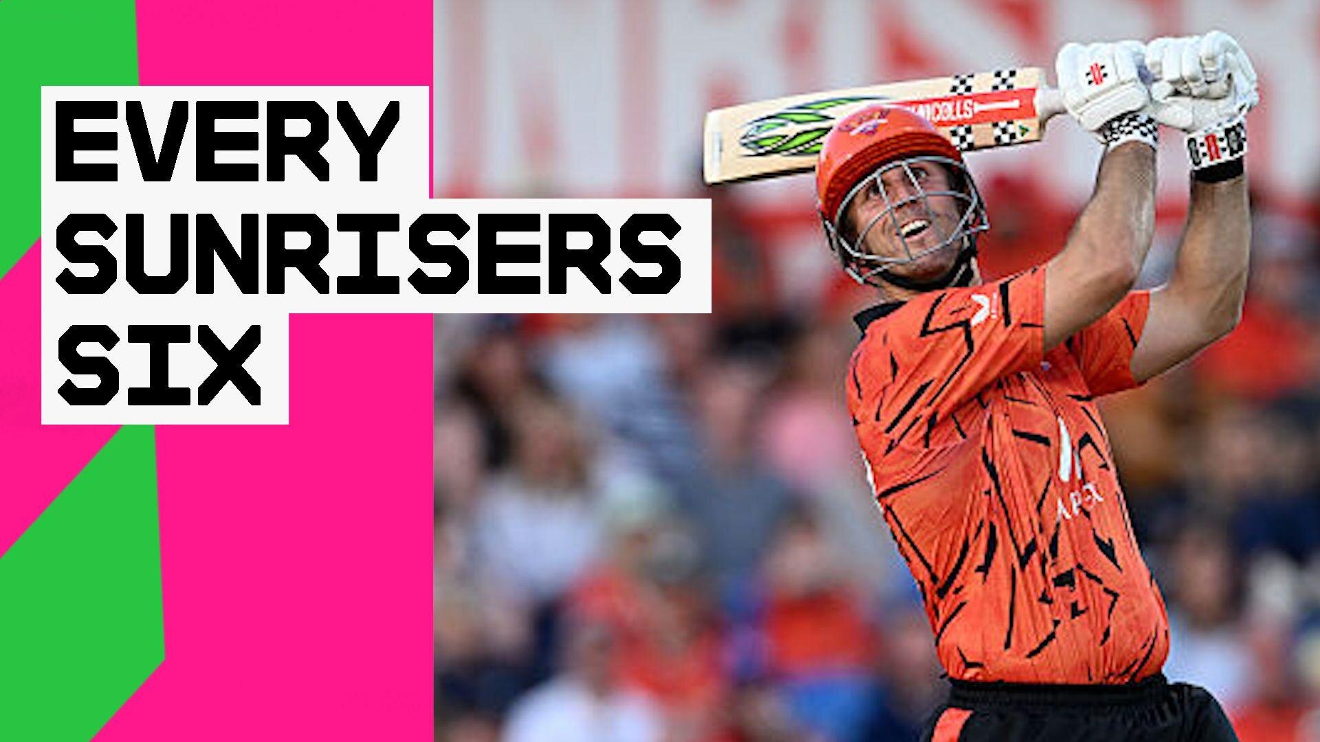 Another one!' Every six from a record-breaking Sunrisers innings