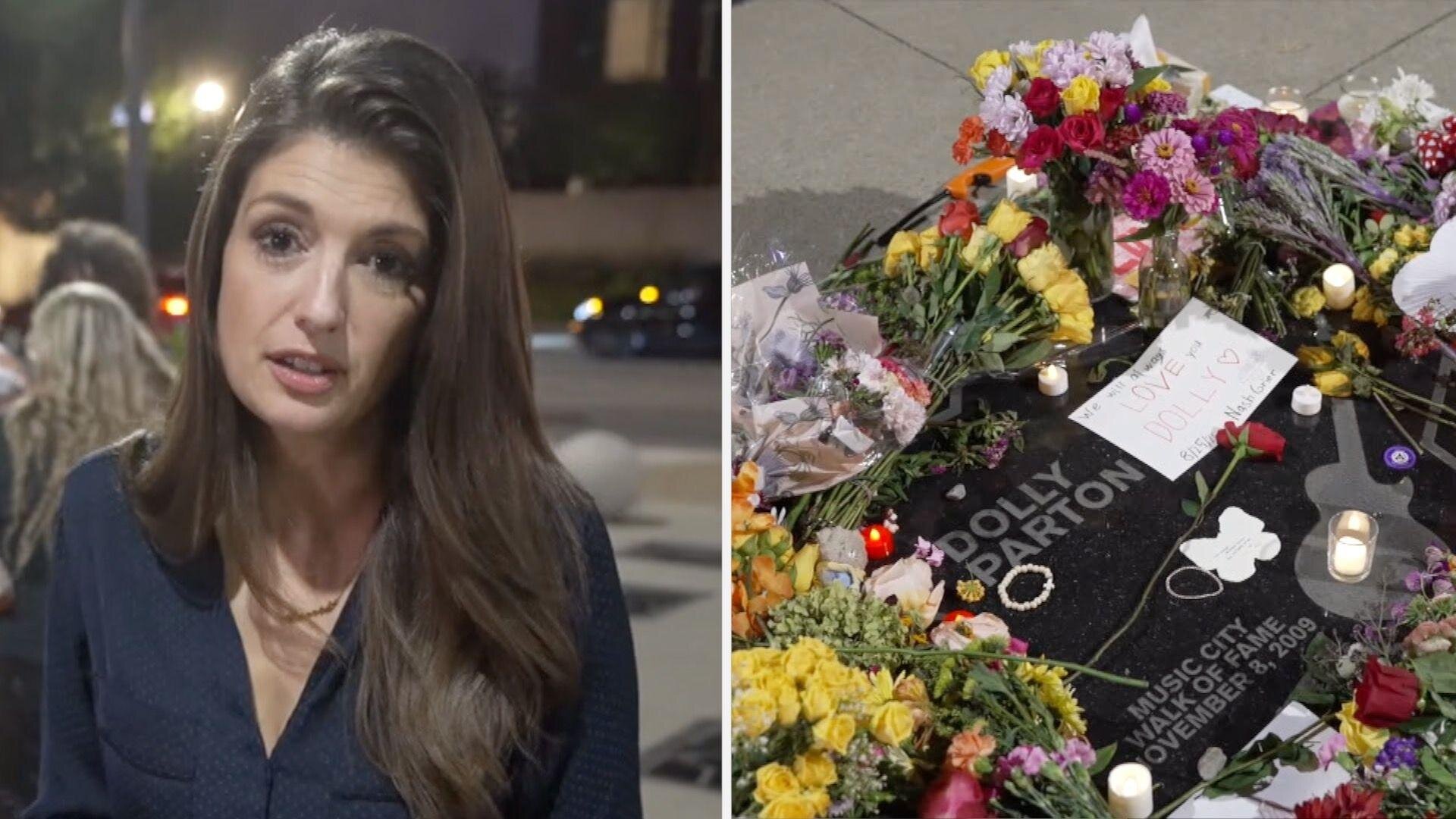 Watch Nashville fans lay flowers in tribute to Dolly Parton