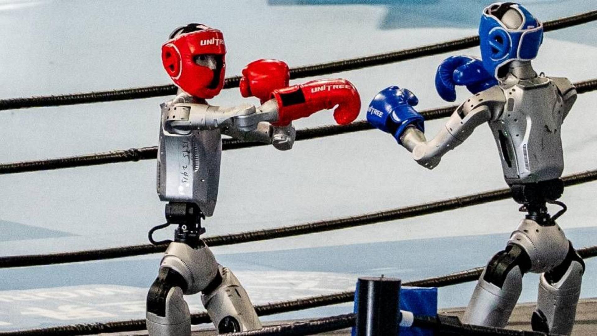 Robots compete in boxing, football and sprinting at World Humanoid Games