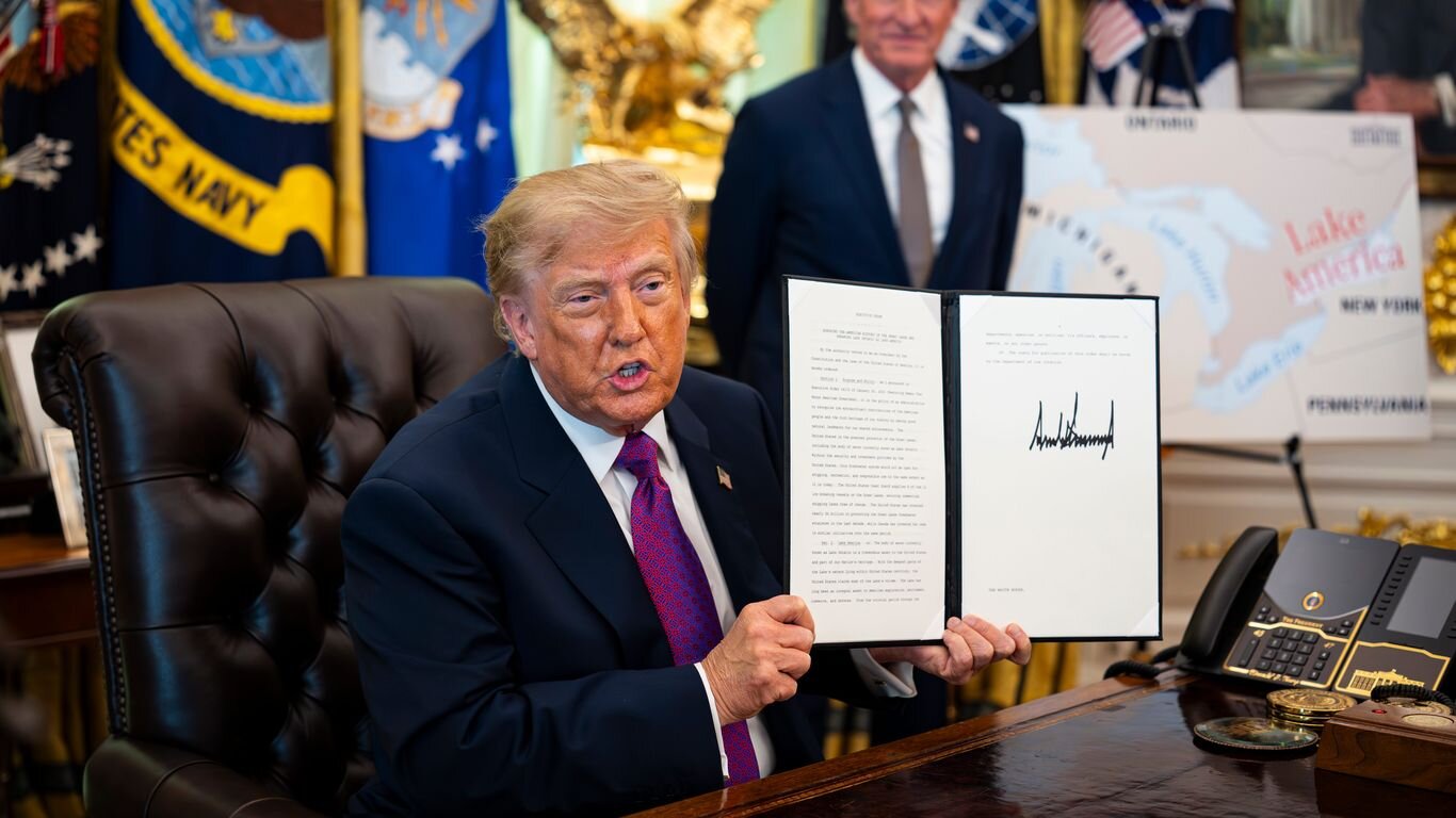 Scoop: Democrats plan bill to counter Trump order renaming Lake Ontario to "Lake America