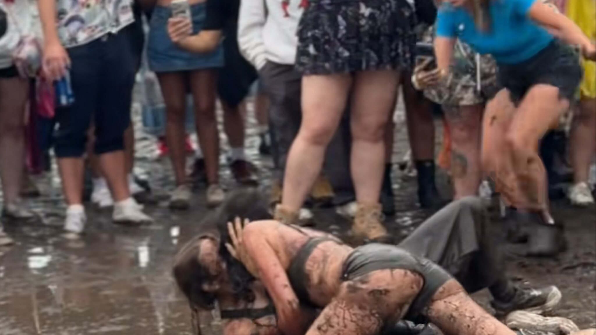 Women Mud Wrestle Before Making Out at Lollapalooza