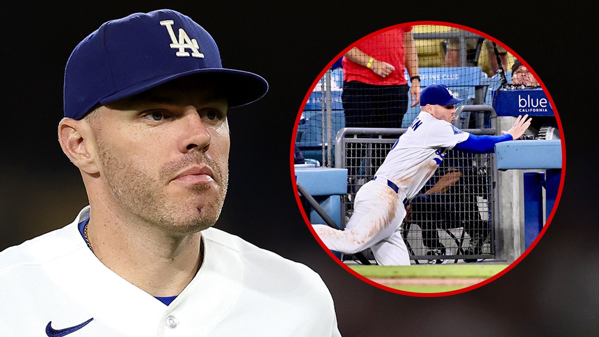 Dodgers Star Freddie Freeman Takes Scary Tumble Into Dugout, Down Steps