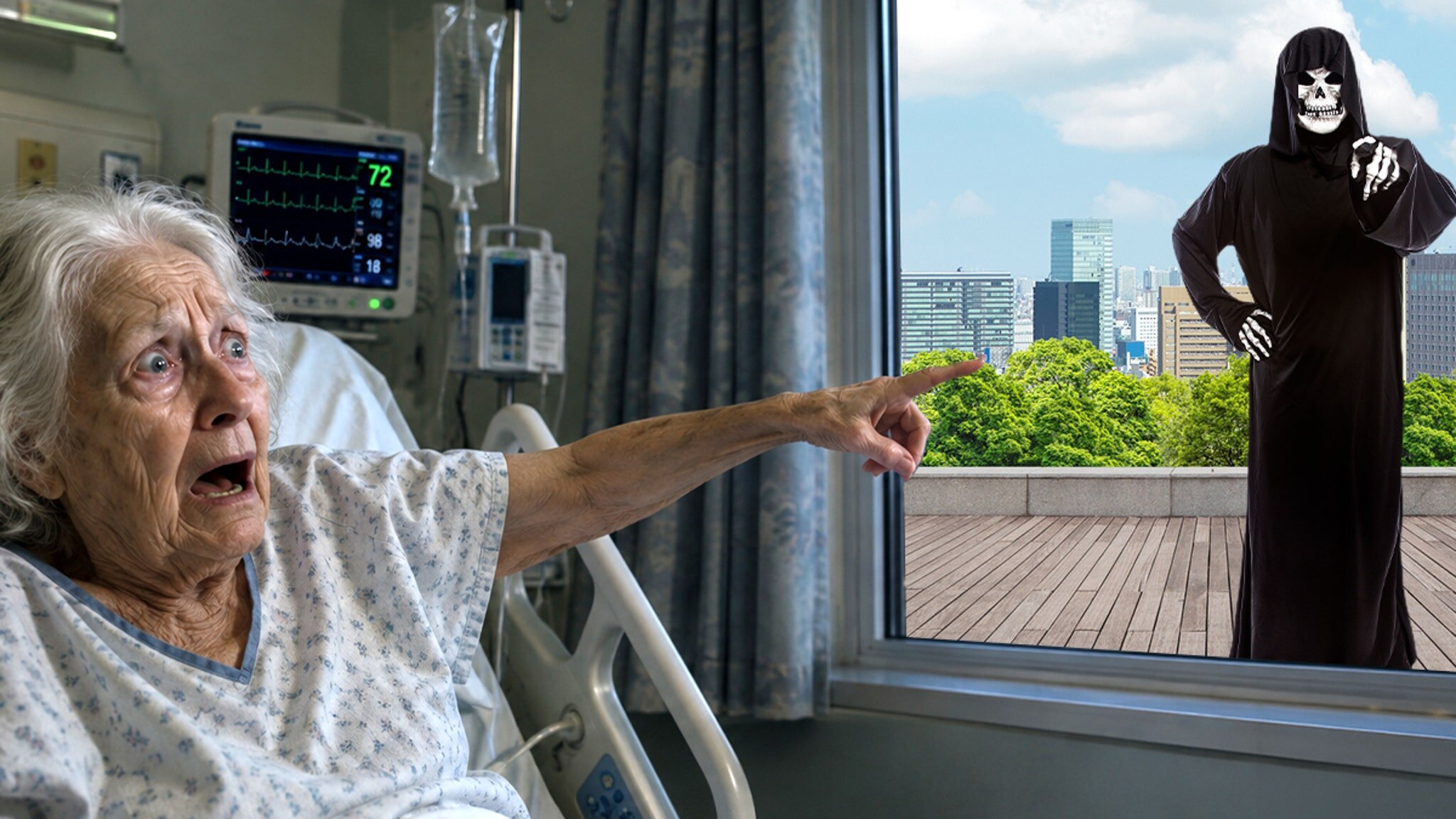 Man Dressed as Grim Reaper Arrested for Staring at Patients From Hospital Roof