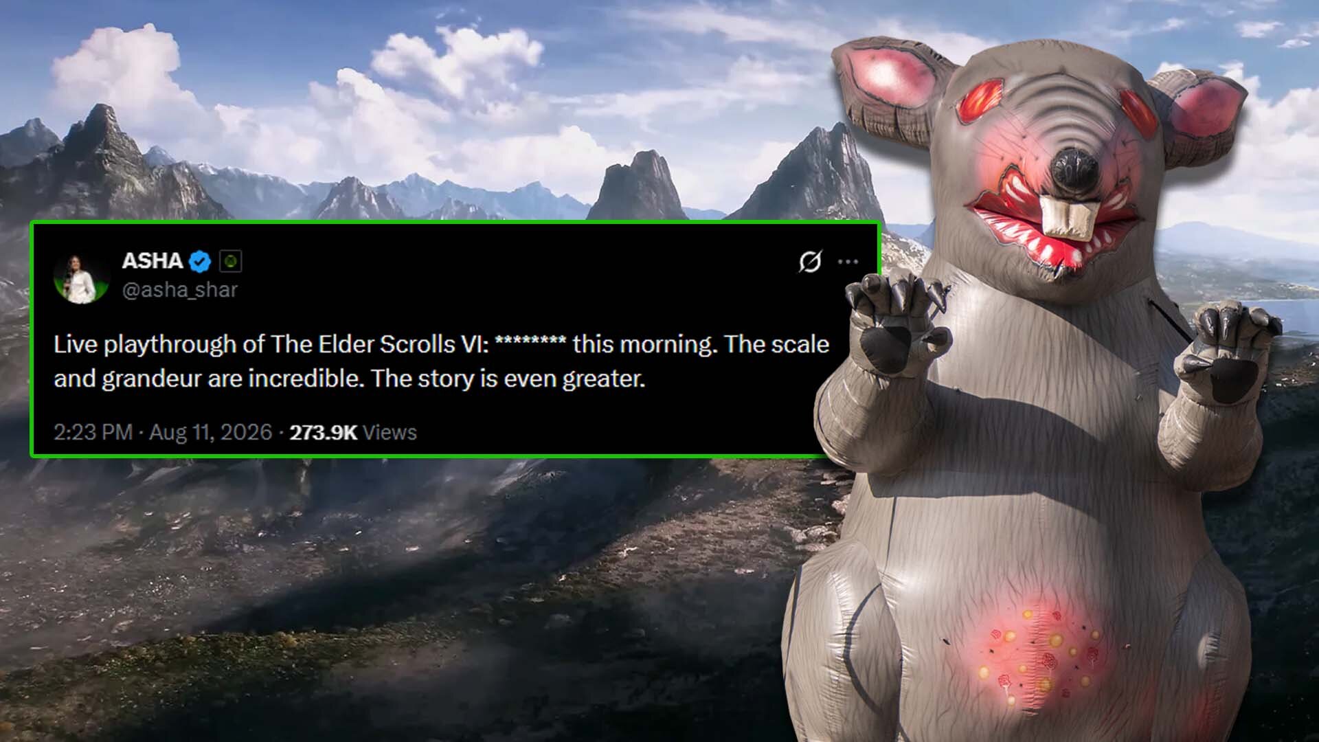Xbox Boss Asha Sharma Says Elder Scrolls VI Looks Great, So Stop Talking About That Giant Rat Outside Bethesda’s Office
