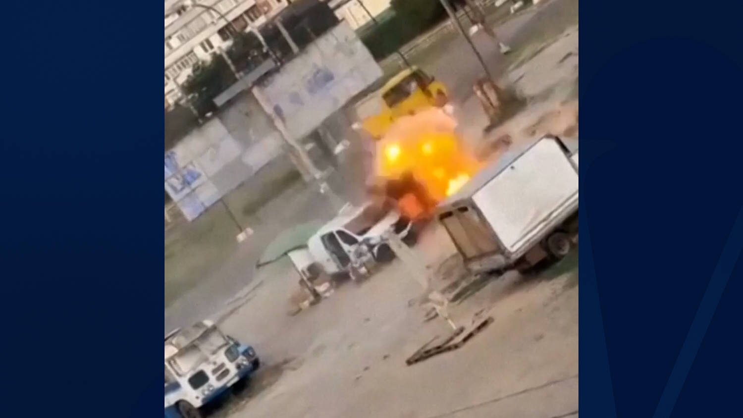 Video shows drone chasing Ukrainian man around van before exploding