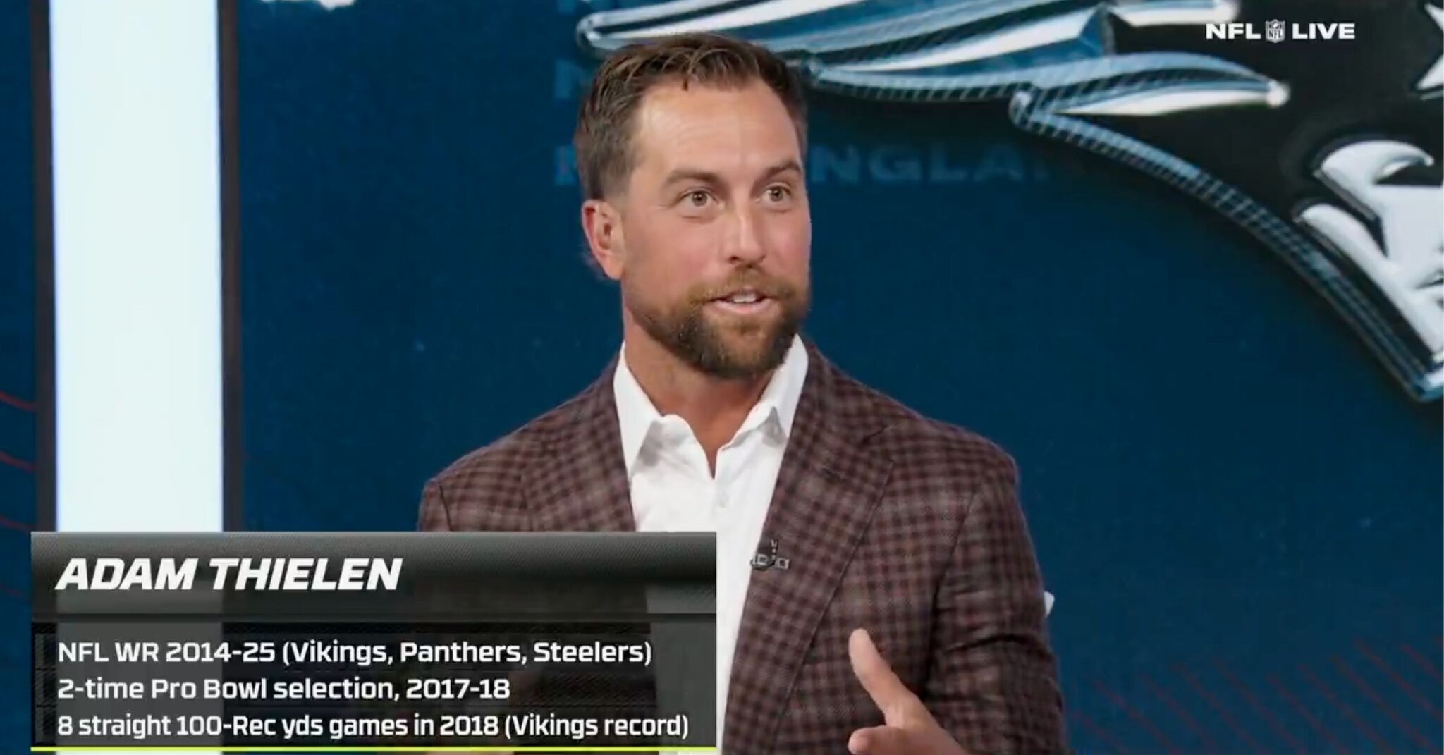 Adam Thielen impresses in surprise ESPN debut following recent cuts