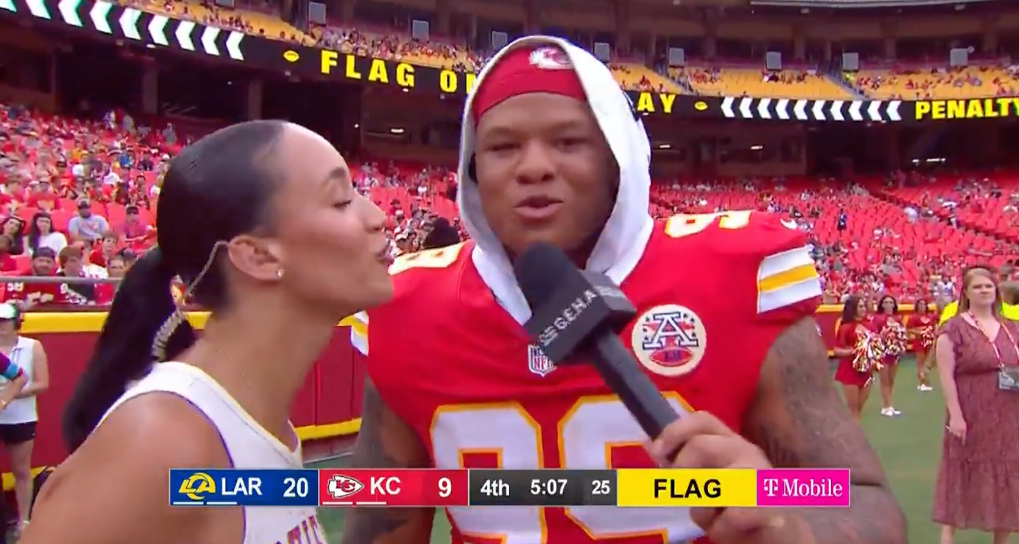 NFL fans robbed of hearing Chiefs rookie Peter Woods’s singing voice