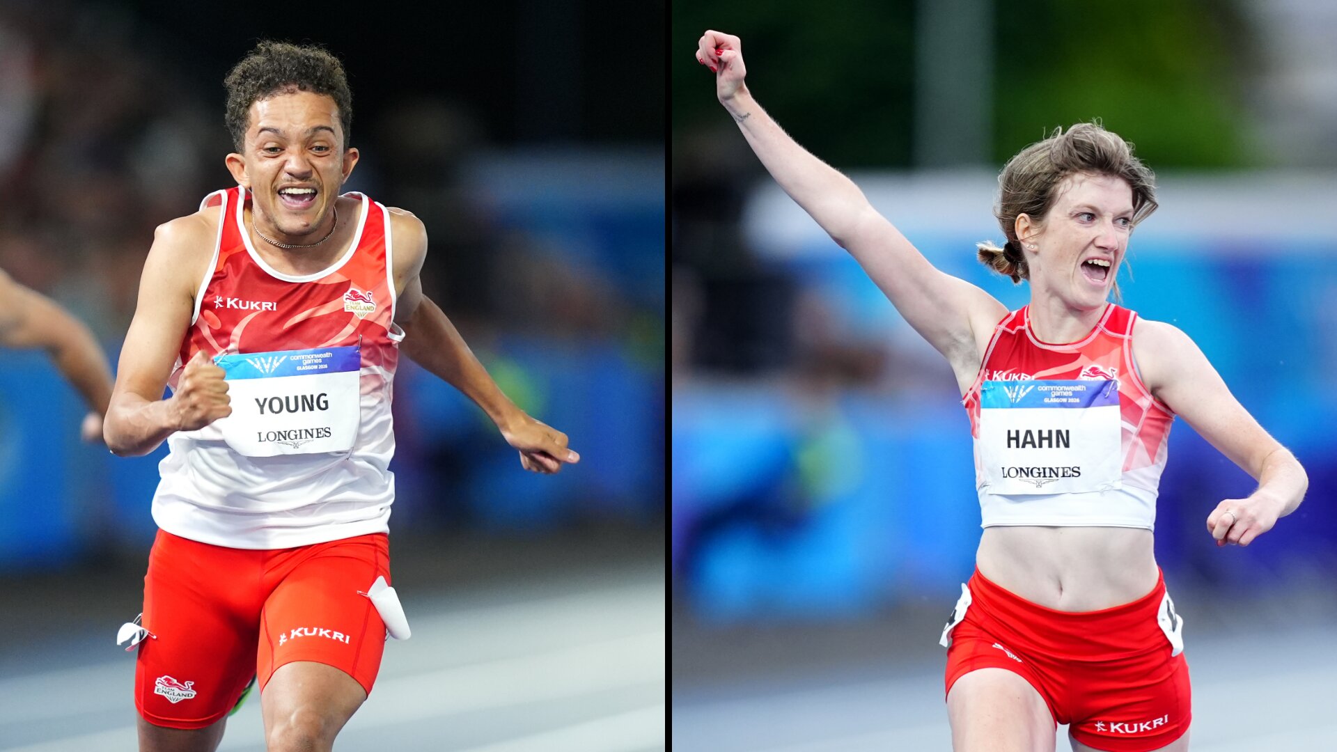 Young and Hahn win England's first athletics golds