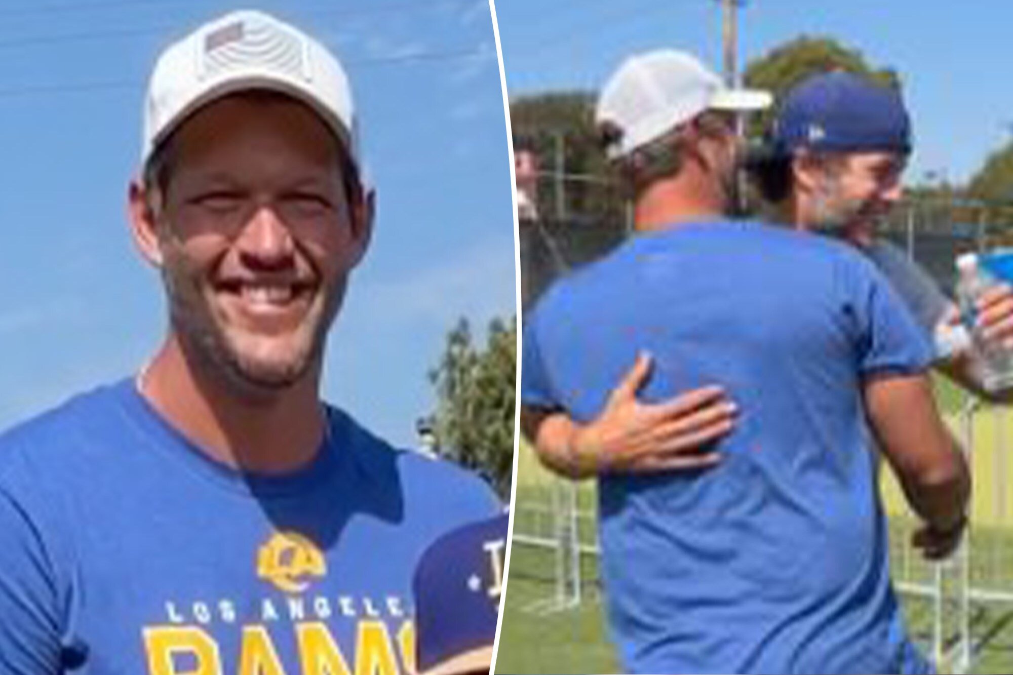 Clayton Kershaw visits longtime friend Matthew Stafford at Rams training camp