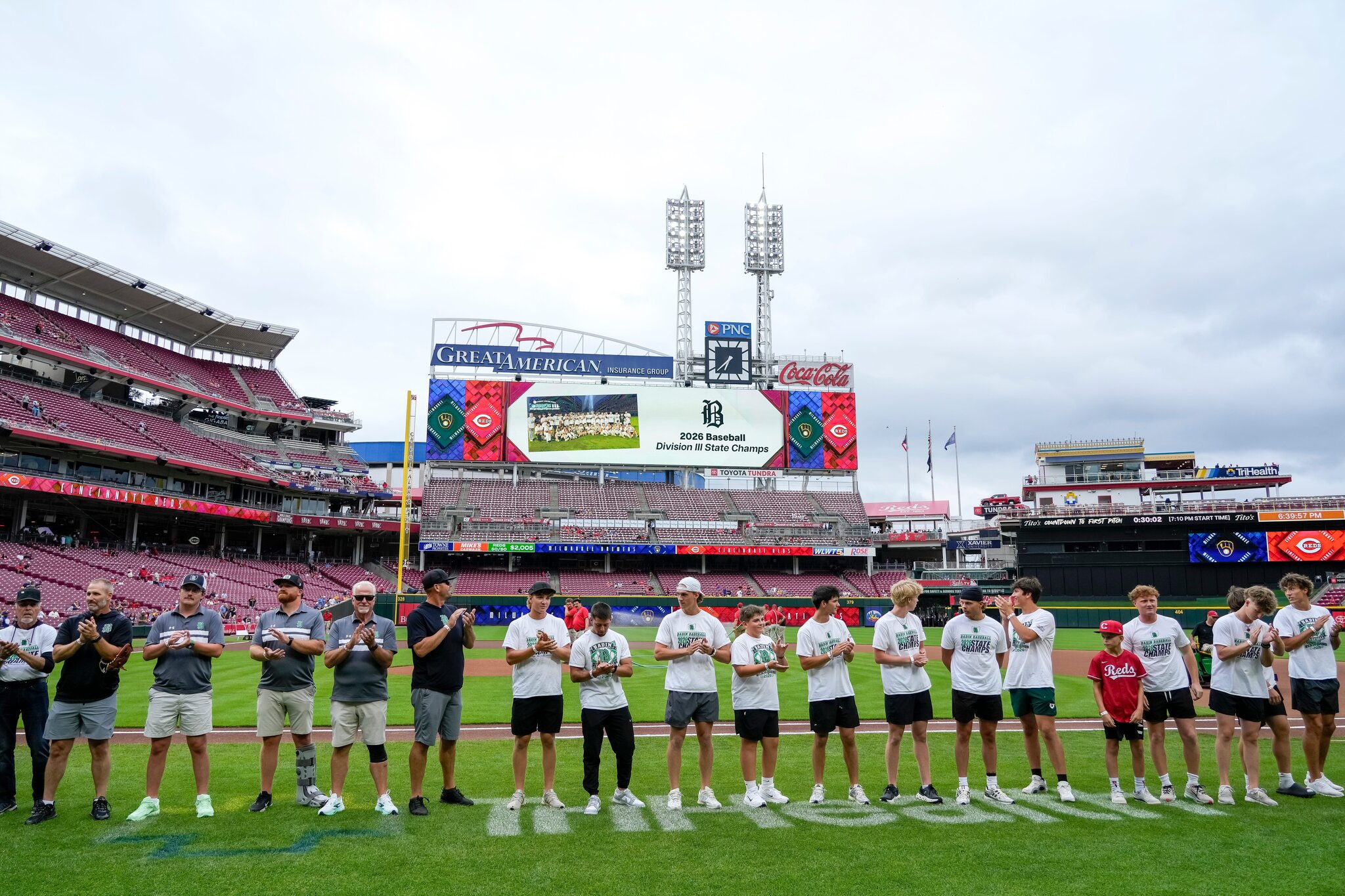 State champs St. Xavier, Badin honored at Great American Ball Park