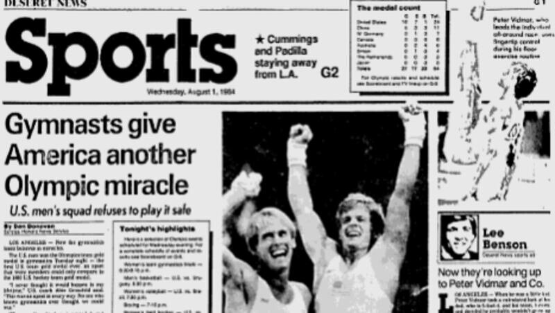 Deseret News archives: Vidmar, U.S. gymnasts make another Olympic miracle