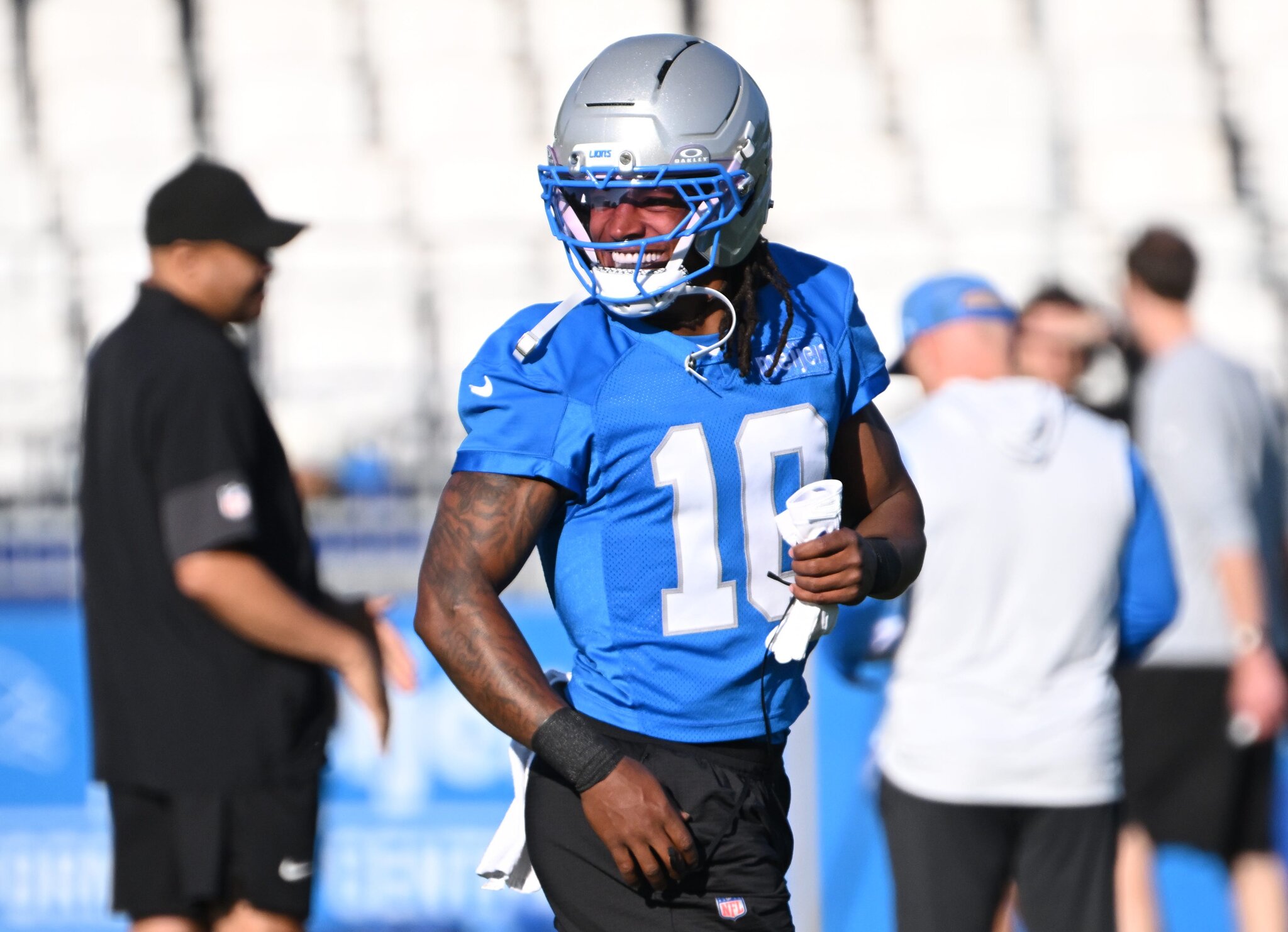 Isiah Pacheco among multiple Lions absent from practice