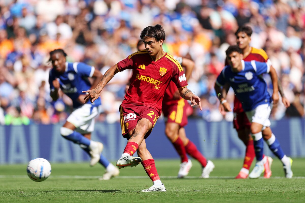 Video of Roma scuffle in 4-1 defeat to Cardiff City, as Dybala and Cristante trade shoves