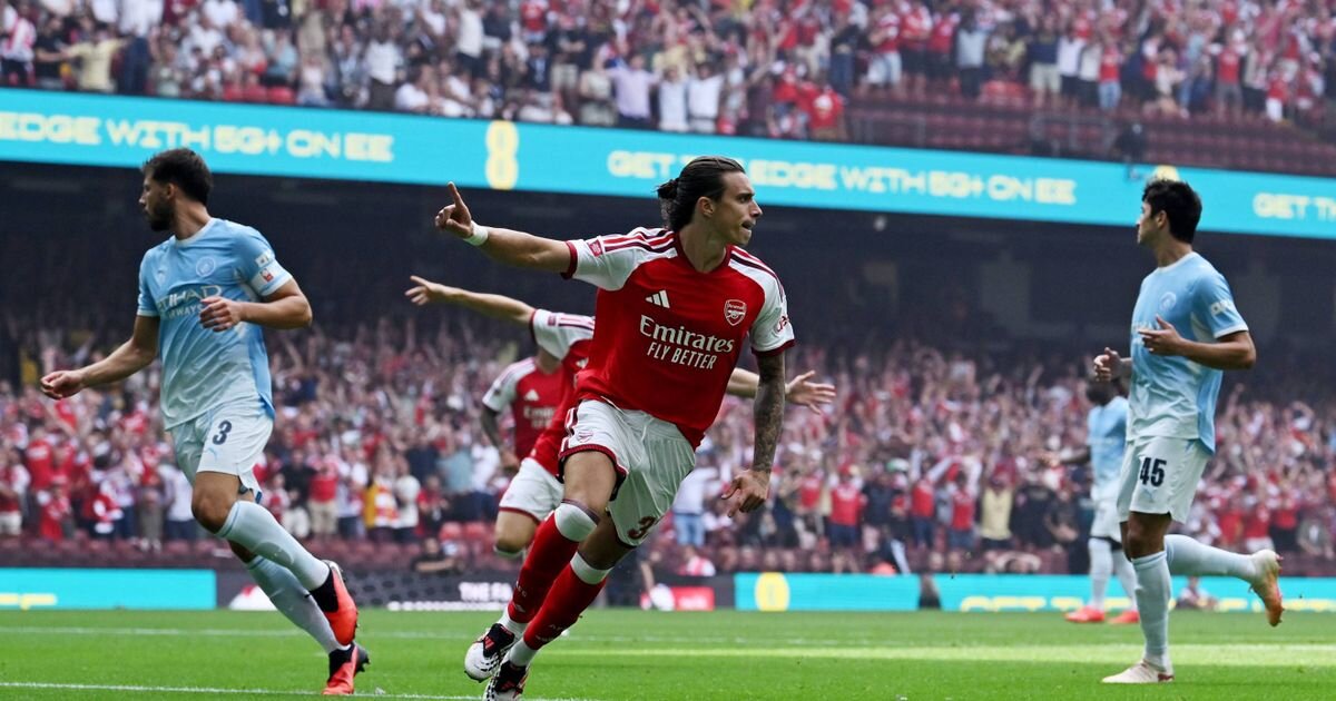Calafiori smashes Community Shield record with 24-second opener as Arsenal stun Man City in Cardiff