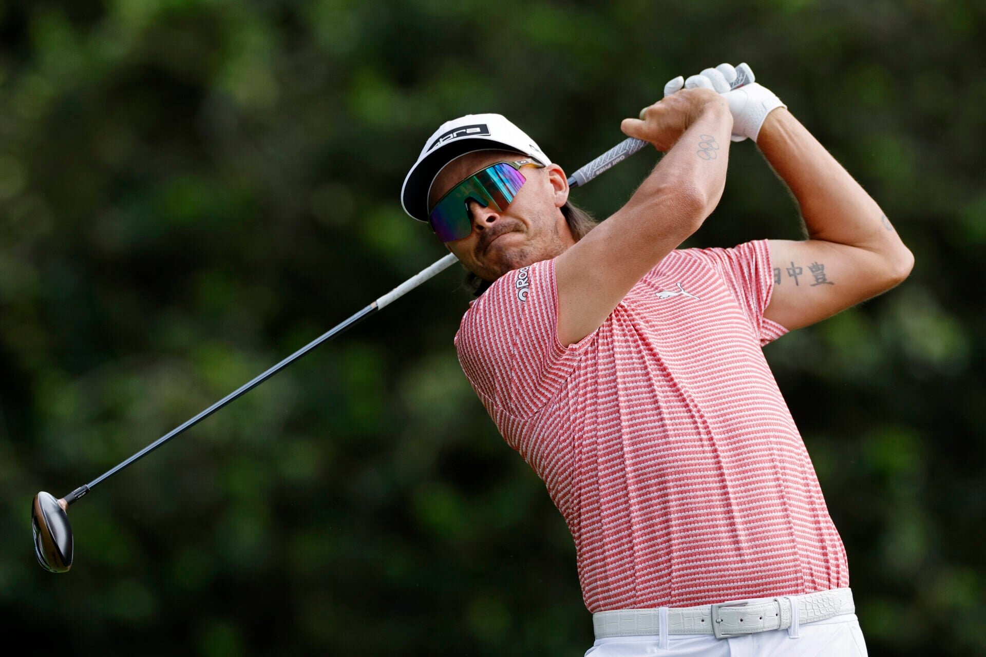 Rickie Fowler reacts to losing the lead at the Rocket Classic after a poor back nine on Friday