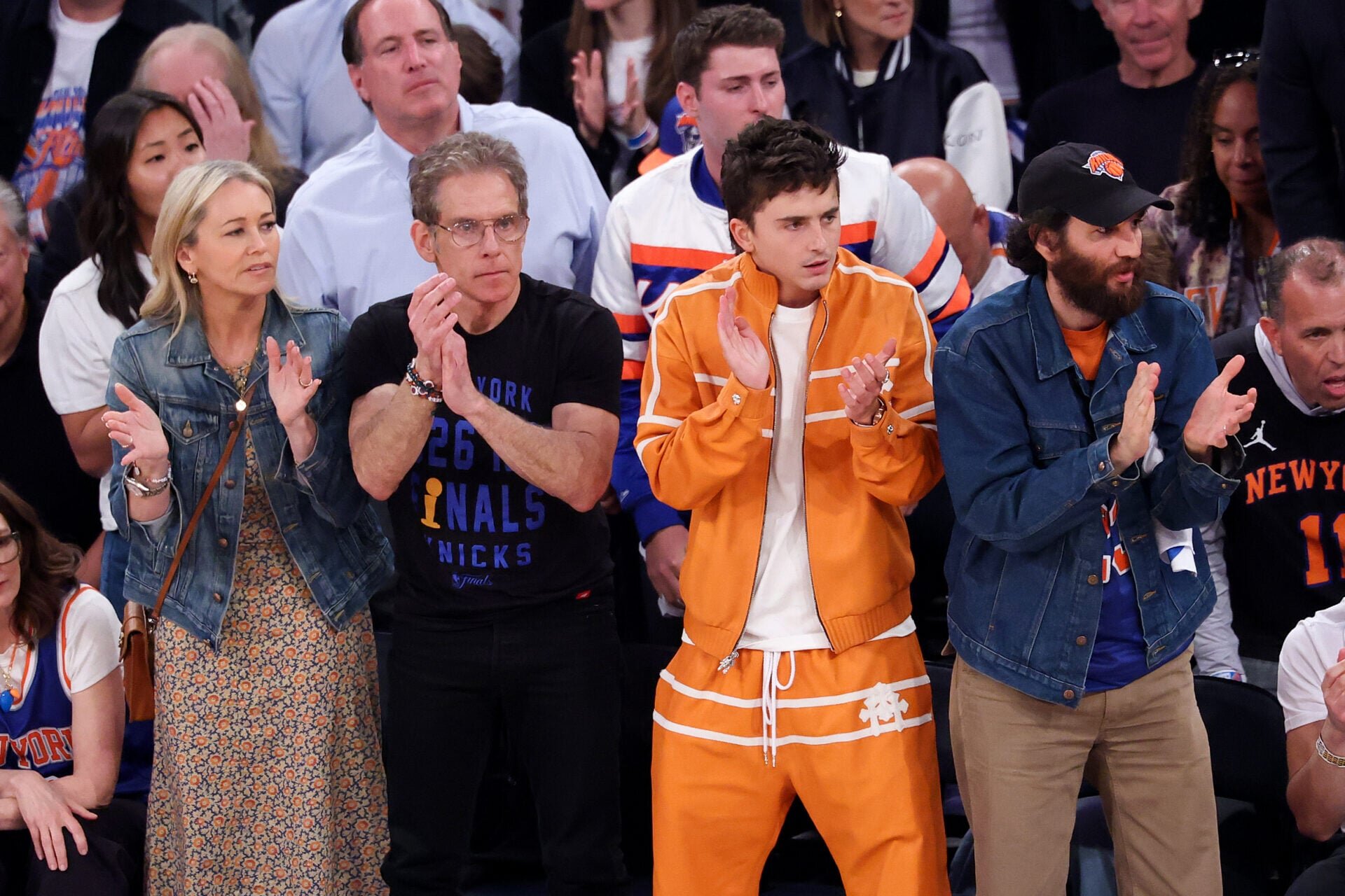 Josh Hart reacts to New York Knicks’ incredible celebrity row list during NBA Finals