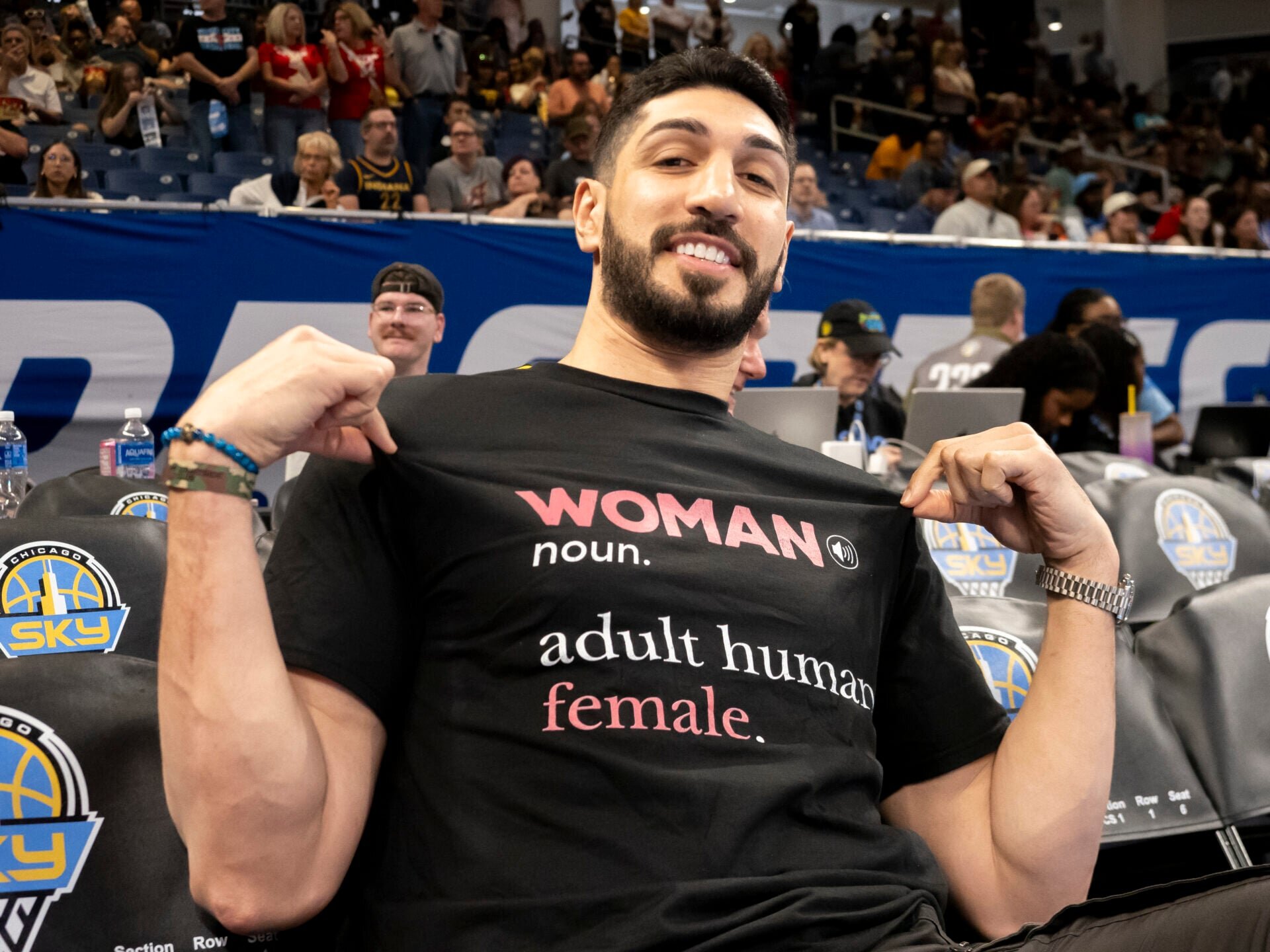 Enes Kanter’s first reaction after being ejected from WNBA game between Fever and Sky
