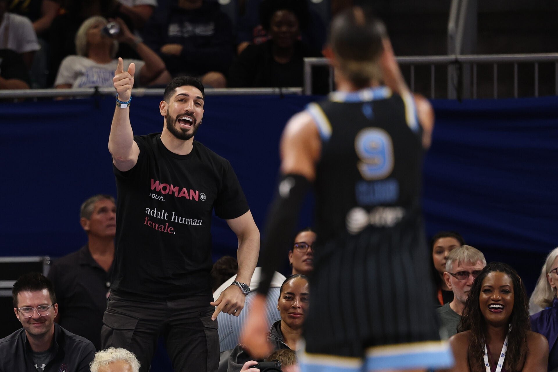 Fans are stunned after Enes Kanter is removed from Fever-Sky WNBA game for clash with on-court star