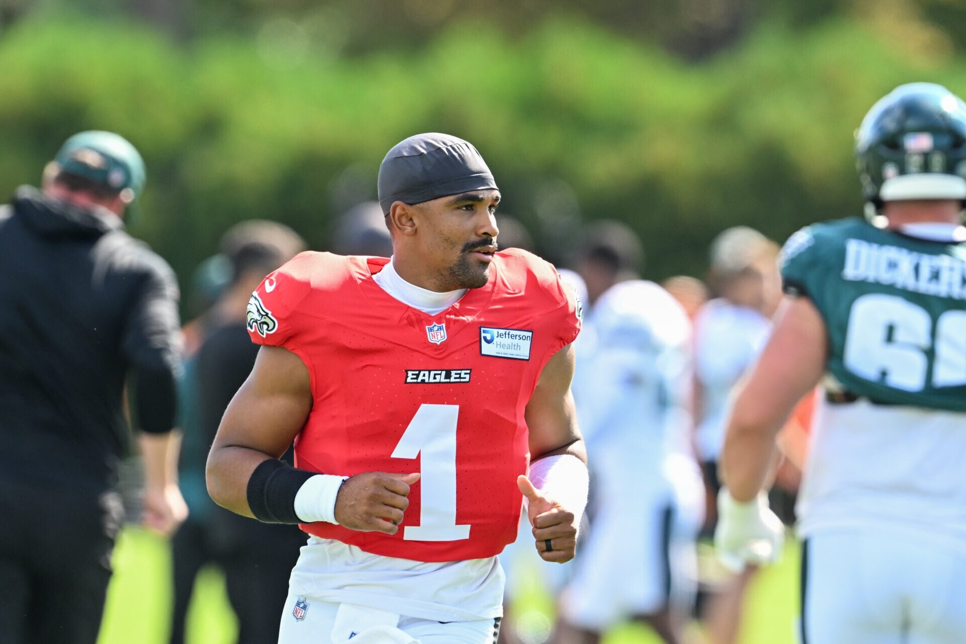 Jalen Hurts spotted ‘making some kids’ days’ after Philadelphia Eagles practice