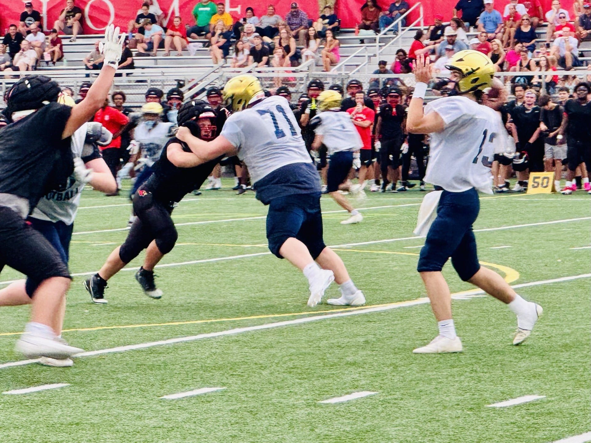 Lancaster football rallies late to tie St. Charles in final scrimmage