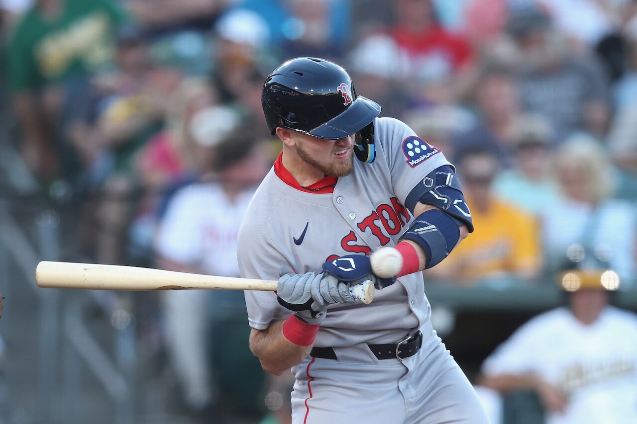 Red Sox trade addition Curtis Mead removed from his first game with team after HBP