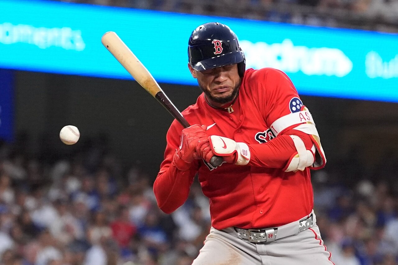 Willson Contreras leaves Red Sox game after getting hit in head with 95 mph pitch