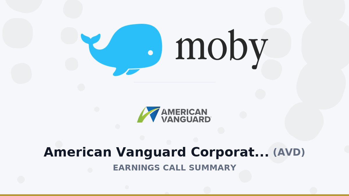 American Vanguard Corporation Q2 2026 Earnings Call Summary