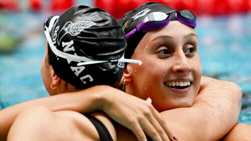 Anna Moesch breaks American record at swim nationals; Dressel gets first win since 2024 trials