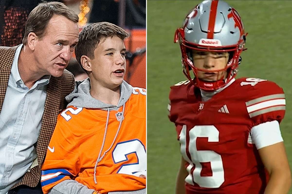 Peyton Manning’s 15-Year-Old Son Marshall Looks Like His Dad as He Makes High School Football Debut