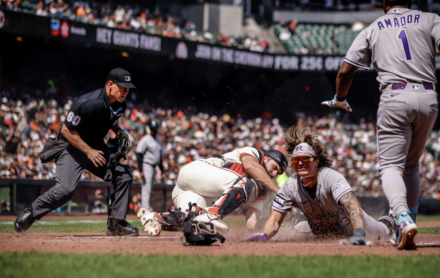 Wild West matchup sees Giants pitchers walk 10 in loss to Rockies