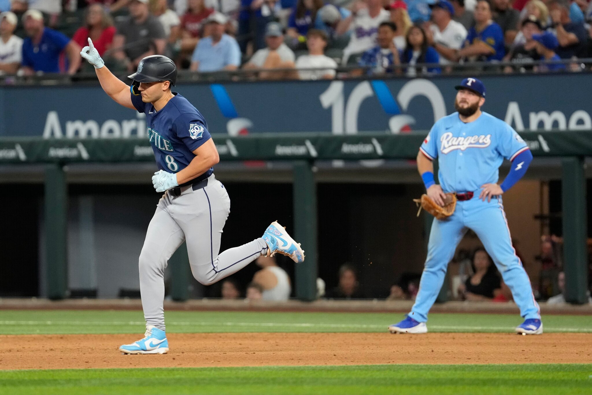 A connections word puzzle about the Mariners’ 6-4 victory over the Rangers