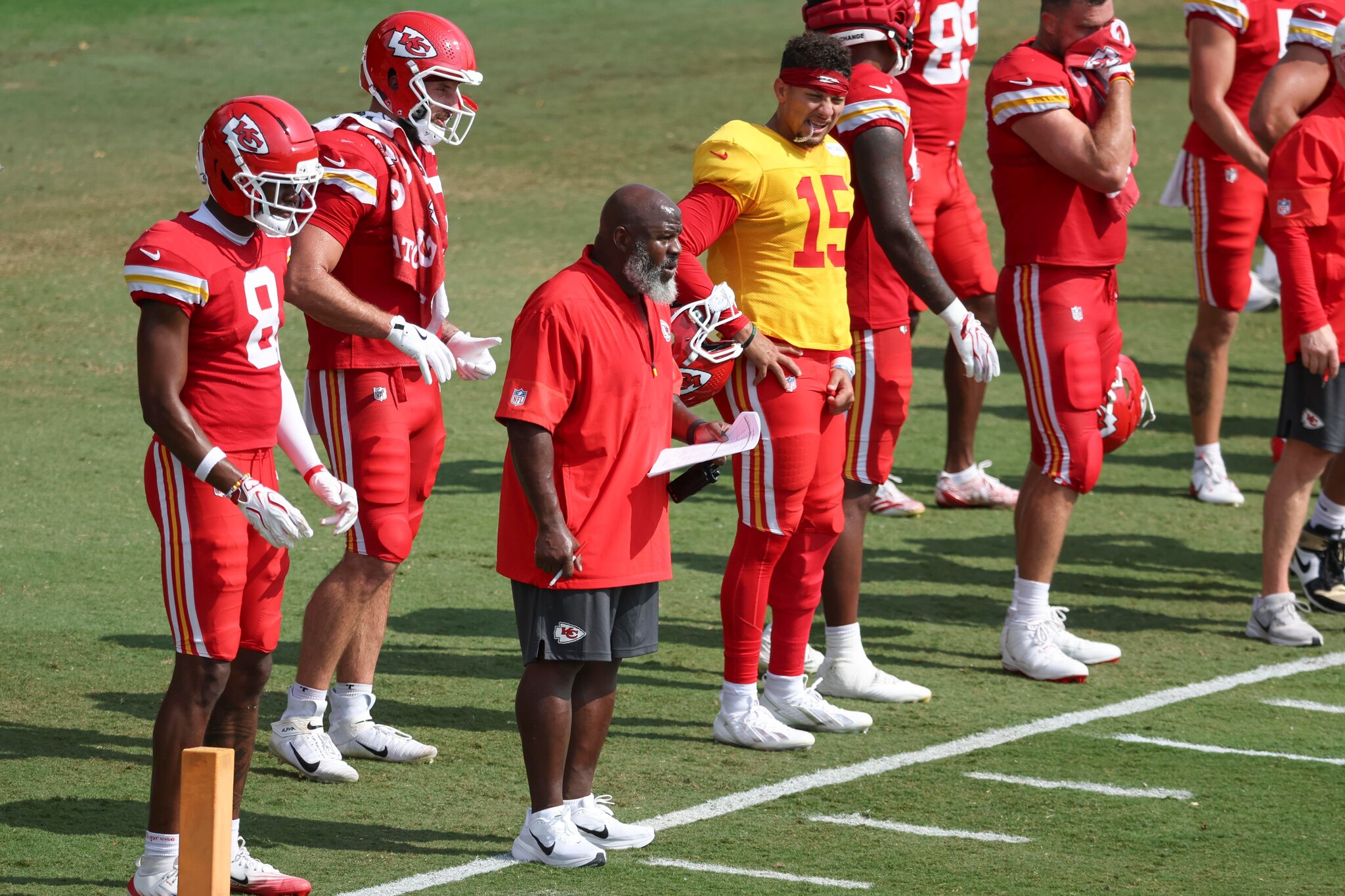 Eric Bieniemy did more than just watch the Chiefs practice remotely