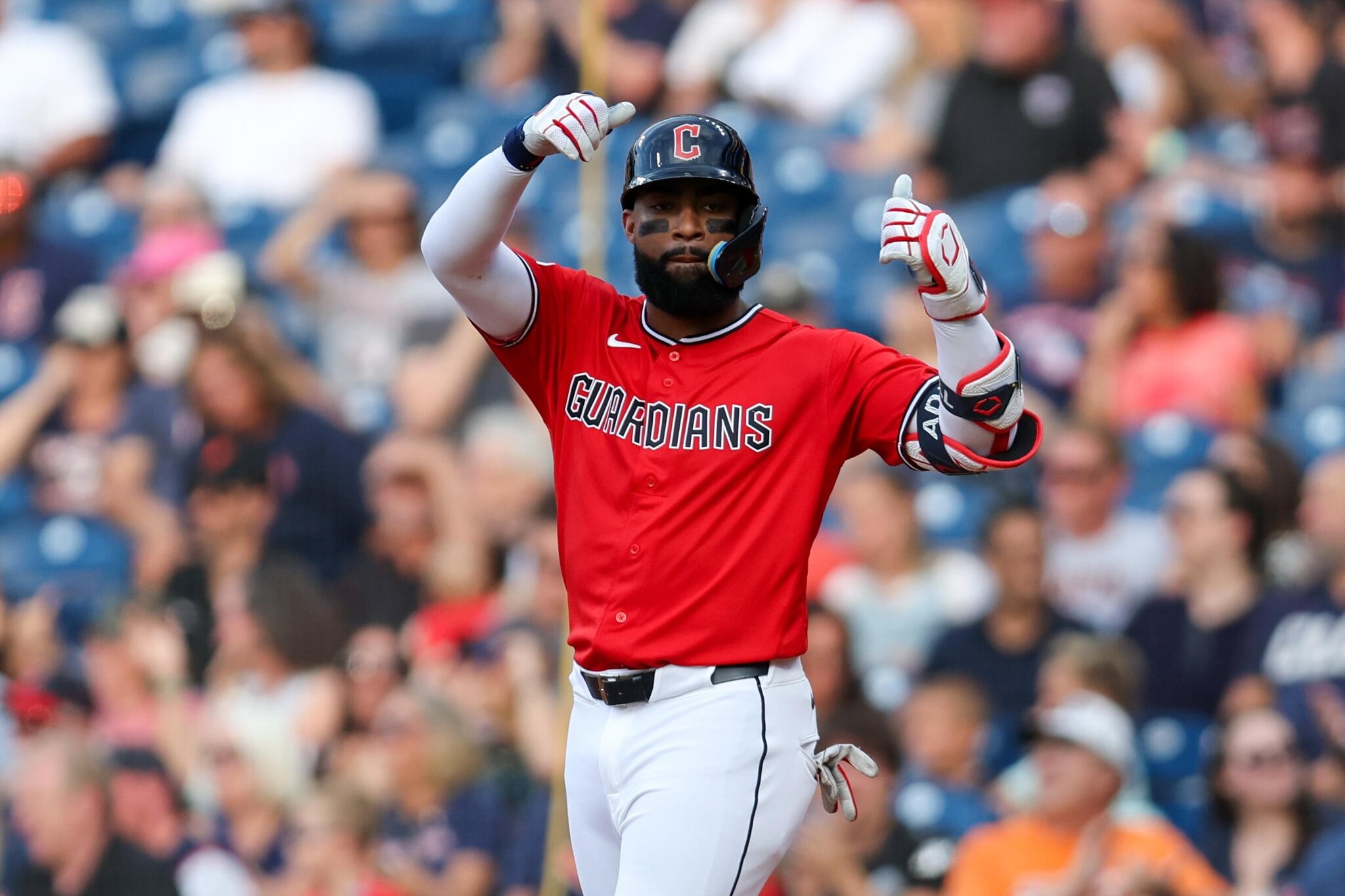 Jo Adell’s six-RBI night carries Guardians to 8-1 win over Giants