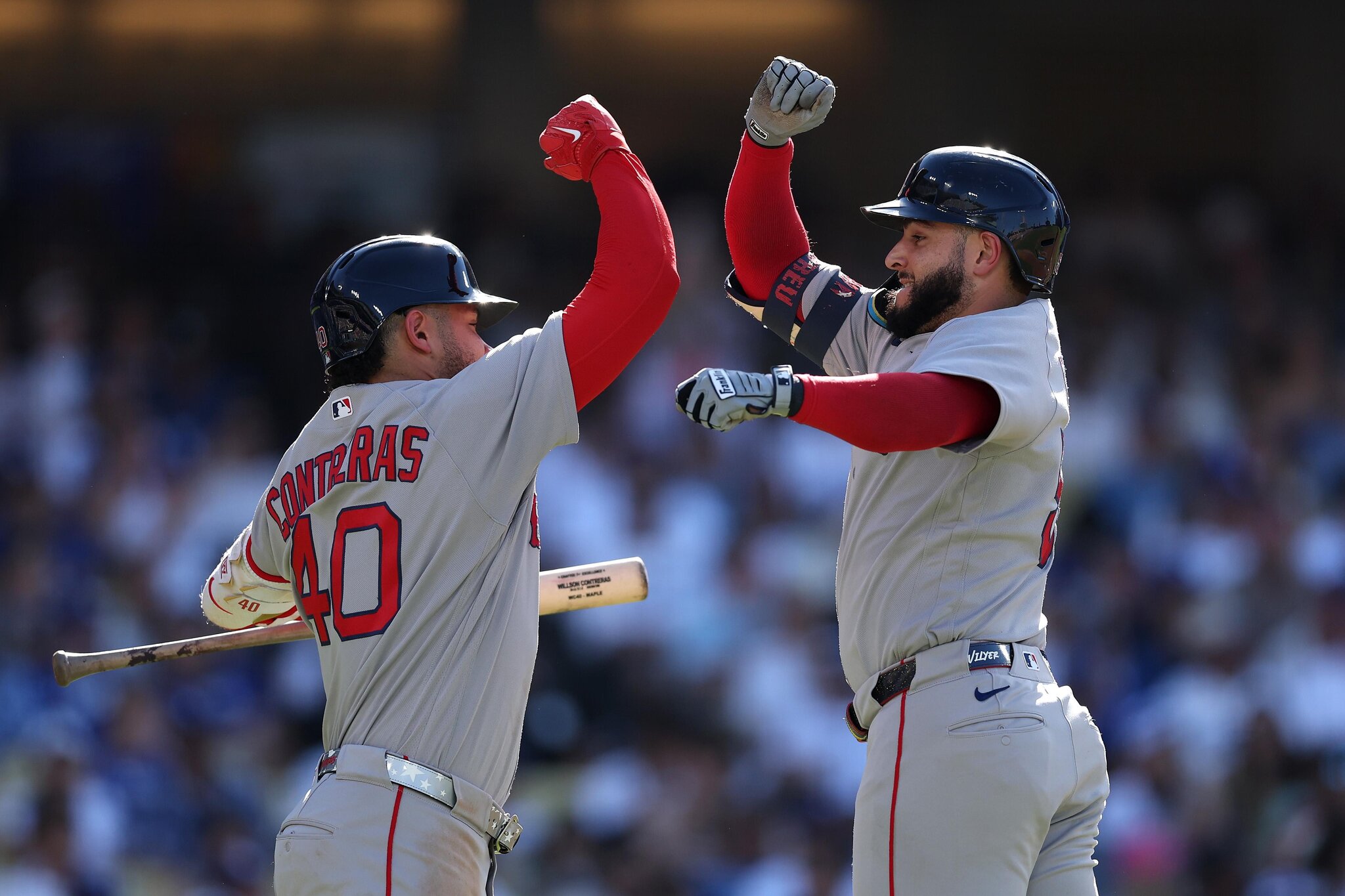 Red Sox blast four home runs as they complete sweep of Dodgers